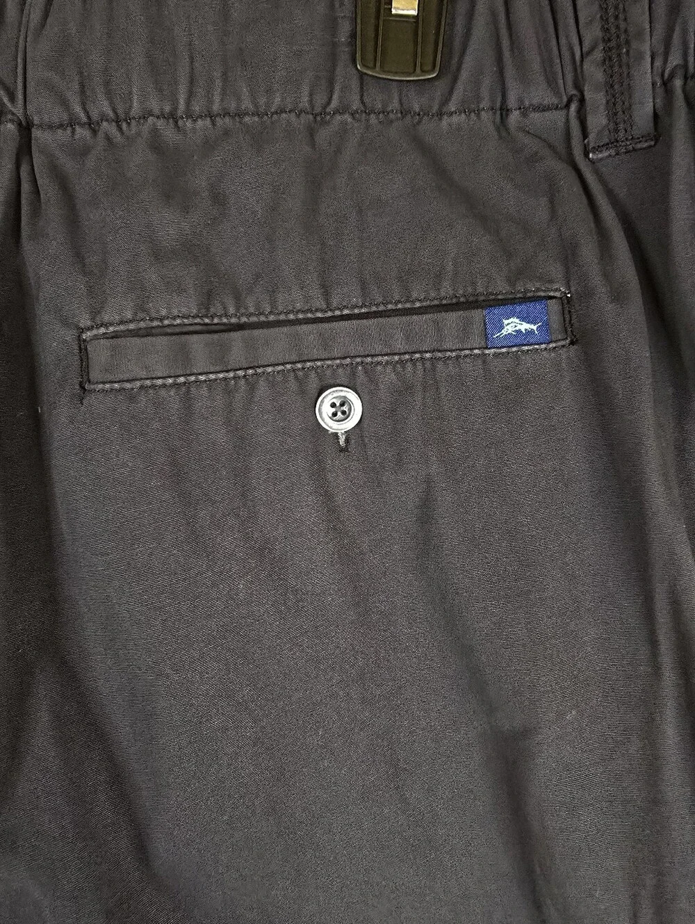 Tommy Bahama Survivor Cargo Shorts Mens 2XT 8” Black Cotton Summer Elastic Waist